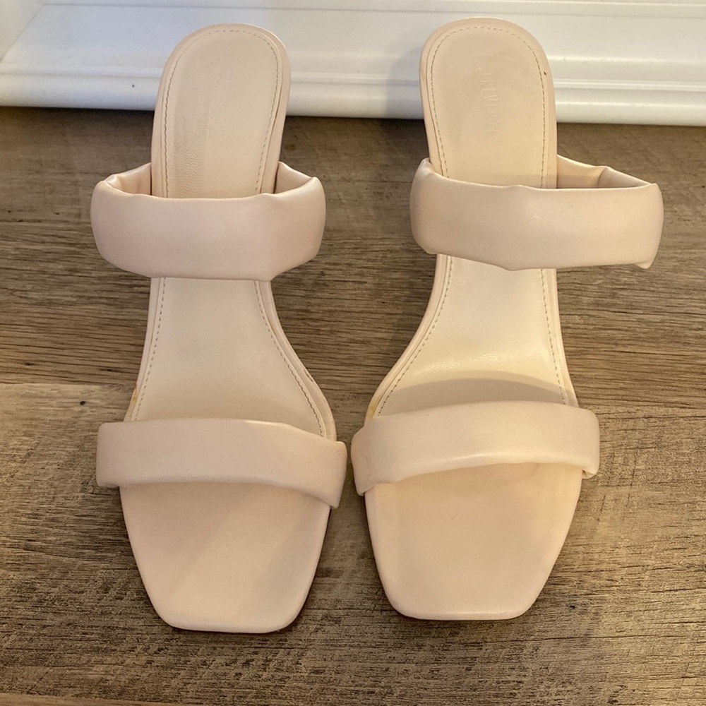 Cream stiletto heels